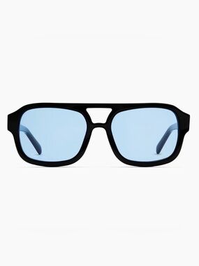 Quince Berlin Polarized Acetate Sunglasses black blue lenses